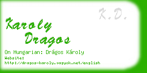 karoly dragos business card
