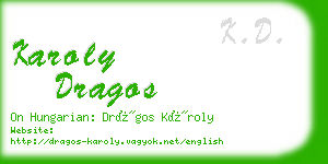 karoly dragos business card